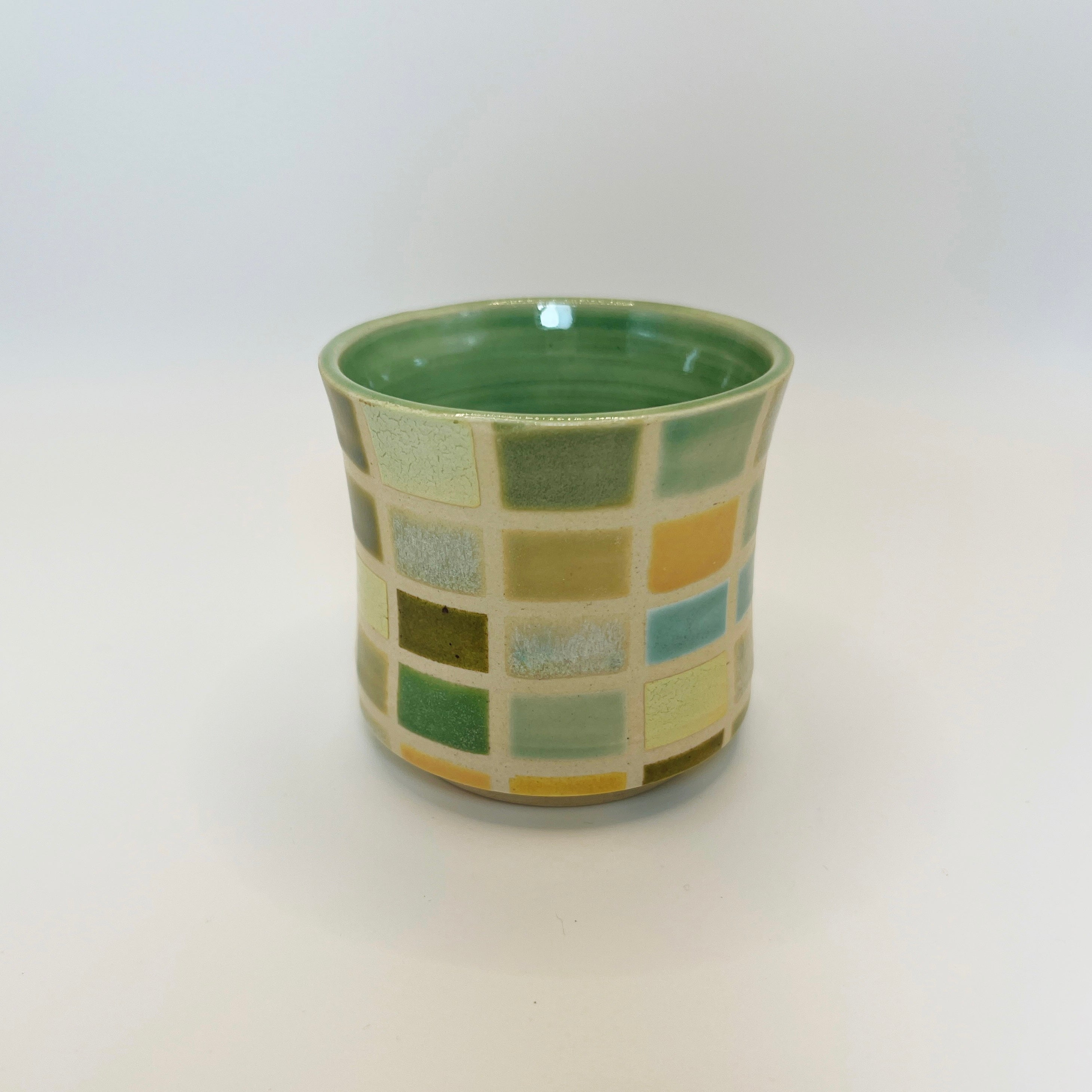 Green Mosaic Tiled Teacup