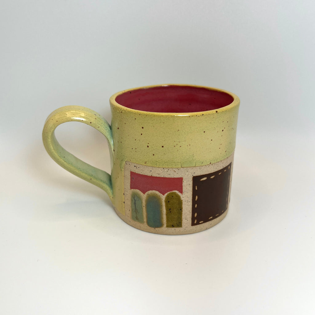 Pink/Green/Brown Tiled Mug