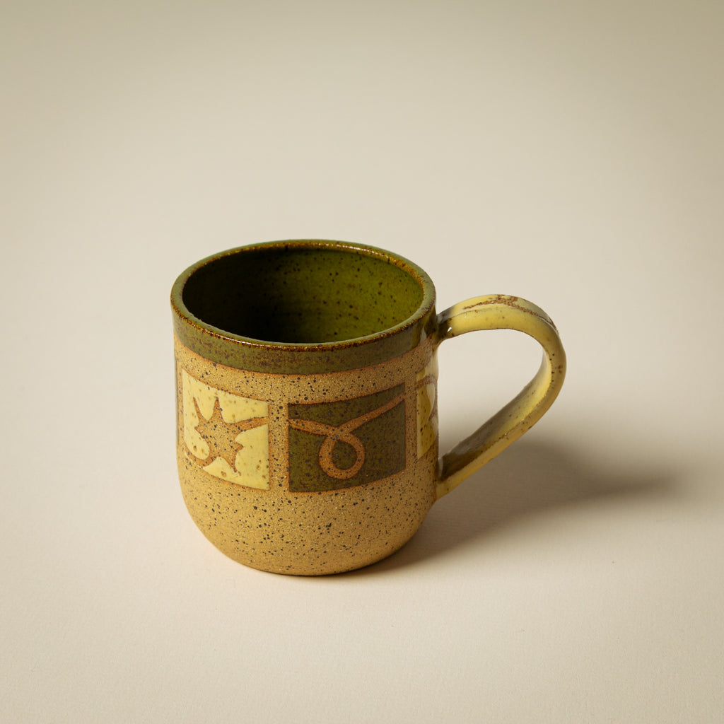 Green Star Tiled Mug