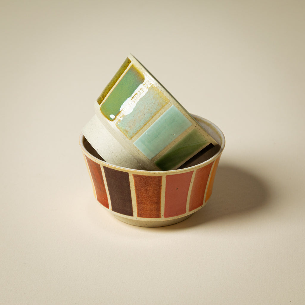 Green Striped Bowl