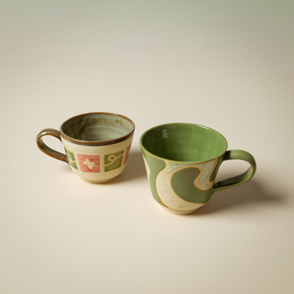 Green & Pink Tiled Mug